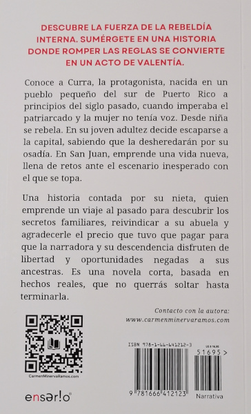 Imagen de la contraportada de La transgresora que me habita